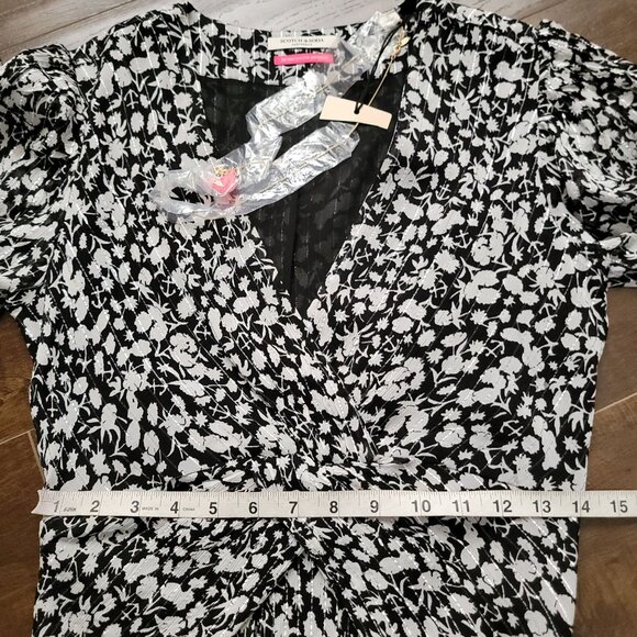 Scotch & Soda Maxi Dress Womens S Black White Shimmer Whimsical Fairy Luxury Y2K - Picture 7 of 9